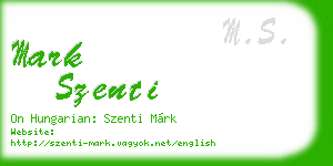 mark szenti business card